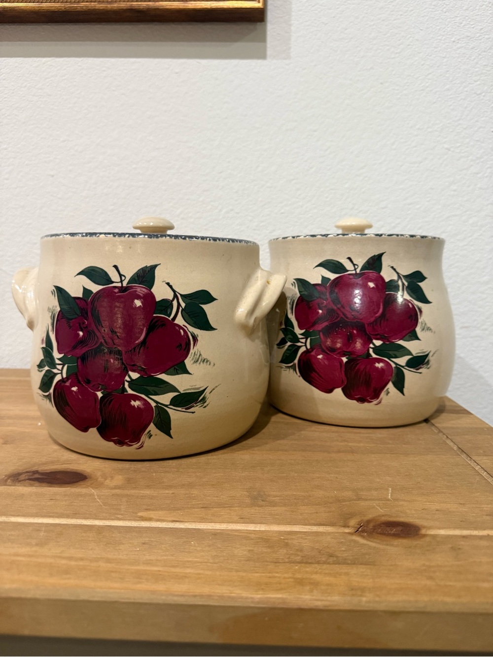 Set of 2 Cottage Core Apple Canisters!